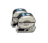 vhbw 2x Rubans compatible avec Epson LabelWorks LW-700 | LW-1000P, LW-600P, LW-500, LW-400 imprimante d'étiquettes 8m x 18mm Noir sur Blanc
