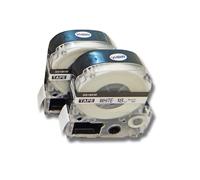 vhbw 2x Rubans compatible avec Epson LabelWorks LW-900P imprimante d'étiquettes 8m x 18mm Noir sur Blanc