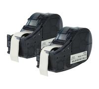 vhbw 2x Rubans remplacement pour Brady M21-500-595-WT pour imprimante d'étiquettes 6,4m x 12,7mm Noir sur Blanc, vinyle