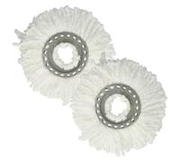 vhbw 2x Serpillères compatible avec Leifheit Clean Twist Mop Ergo, Combi Mop balai nettoyant - Tête de rechange, microfibre, blanc