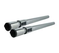 vhbw 2x Tube d'aspirateur compatible avec Miele S711, S711-1, S714-1, S712, S712-1, S714 aspirateur - raccord 35 mm, 60 - 100cm, noir / argenté