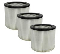 vhbw 3x filtre plissé compatible avec Scheppach NTS30 aspirateur à sec/humide - noir / blanc