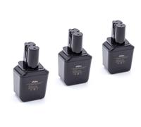 vhbw 3 x NiMH Batterie 2100mAh (9.6V) pour outils Bosch GBM 9, 6VESP, GBM 9, 6VES comme 2607300002, BH-964N