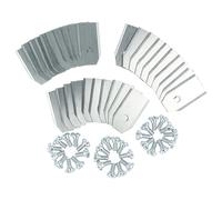vhbw 30x Lames compatible avec Yard Force X100i, Revola, SA900B, SA650B, X80i, X50i tondeuse - Lames de rechange, argenté, acier