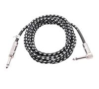 vhbw 3m Câble de guitare Jack AUX 6,35mm compatible avec tous les appareils ayant une interface audio - Câble audio Jack 6,35 mm, droit-coudé, tressé