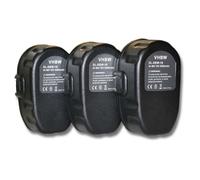 vhbw 3x Batterie (3000 mAh, NiMH, 18 V) compatible avec Dewalt DW057K, DW057N, DW057K-2, DW056K-2, DW056, DW056N, DW056KS, DW059 outil électrique