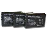 vhbw 3X Batterie Compatible avec Aiptek HDDV 8300, DXG-595V, Cinema V10 Plus, AHD H12 Extreme Appareil Photo (1600mAh, 3,7V, Li-ION)
