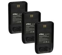 vhbw 3x Batterie compatible avec Ascom D63, DH7, DECT 3735, i63 téléphone fixe sans fil (800mAh, 3,7V, Li-ion) noir
