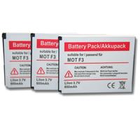 vhbw 3x Batterie compatible avec AVM Fritz!Fon MT-F 2446 téléphone fixe sans fil (600mAh, 3,7V, Li-ion)