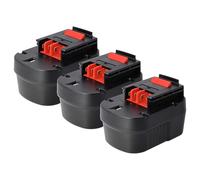 vhbw 3X Batterie Compatible avec Black & Decker EPC12 H1, EPC12CA, EPC12CABK, EPC128V, EPC128 V Outil électrique (1500 mAh, NiMH, 12 V)