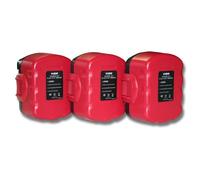 vhbw 3x Batterie compatible avec Bosch PDR 14.4V/N, PKS 14.4V, PSB 14, PSB 14.4V, PSR 14.4, PSR 14.4/N, PLI 14 outil électrique (1500 mAh, NiMH, 14,4 V)