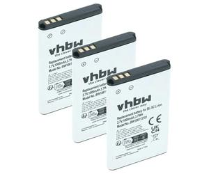 vhbw 3X Batterie Compatible avec Brondi Amico 2 Diamond, Elegant Friend 2, Amico Mio, Oyster S téléphone Portable (1000mAh, 3,7V, Li-ION)