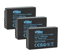 vhbw 3x Batterie compatible avec Canon EOS Kiss X8i, 8000D, 800D, 250D, 77D pour Kiss X10, 750D, 850D, 200D, 760D appareil photo (750mAh, 7,2V, Li-ion)