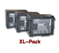vhbw 3x Batterie compatible avec Canon Legria FS36, FS37, FS406, FS307, FS405 caméra vidéo caméscope (750mAh, 7,2V, Li-ion) avec puce d'information