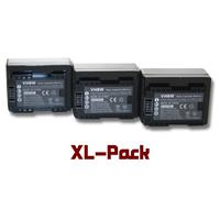 vhbw 3x Batterie compatible avec Canon Vixia HF M50, HF M52, HF M500, HF R30 caméra vidéo caméscope (1600mAh, 3,6V, Li-ion) avec puce d'information