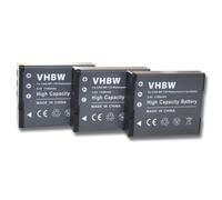 vhbw 3x Batterie compatible avec Casio Exilim EX-ZR300WE, EX-ZR310, EX-ZR310GD, EX-ZR310BK, EX-ZR300RD appareil photo (1100mAh, 3,6V, Li-ion)
