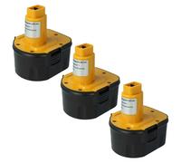 vhbw 3X Batterie Compatible avec Dewalt DC743KA | DC742VA, DC742KA, DC740KA, DC727VA, DC727KA-B2, DC740K-2 outil électrique (2000 mAh, NiMH, 12 V)