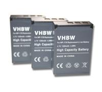 vhbw 3x Batterie compatible avec Digipo Aiptek AHD H23, AHD 2, 084-07042L-062, CB-170 appareil photo (1300mAh, 3,7V, Li-ion)