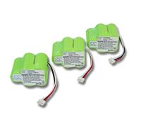 vhbw 3x Batterie compatible avec Ecovacs Deebot D66, D68, D62s, D62, D63, D630, D650, D660, D680, D65, D710 robot électroménager (3300mAh, 6V, NiMH)