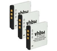 vhbw 3X Batterie Compatible avec Fujifilm FinePix F60, F60fd, F70, F600 EXR, F660EXR, F70EXR, F72, F72EXR, F80 Appareil Photo (650mAh, 3,6V, Li-ION)