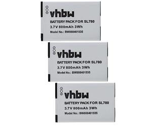 vhbw 3X Batterie Compatible avec Gigaset Premium 300HX téléphone Fixe sans Fil (800mAh, 3,7V, Li-ION)