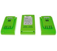 vhbw 3x Batterie compatible avec Greenworks G24PS20K2, G24PS20, G24PH51, G24 Sweeper outil électrique (2000 mAh, Li-ion, 24 V)