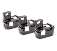 vhbw 3x Batterie compatible avec Hitachi CR 18DL, CJ 18DL, CJ 18DLX, C 6DC, C 6DD, C 18DLX, C 18DMR, C 18DL outil électrique (1500 mAh, NiMH, 18 V)