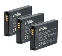 vhbw 3X Batterie Compatible avec HP Action Cam AC-200W | AC-200, AC-300W appareil photo (700mAh, 3,6V, Li-ion)