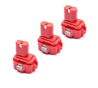 vhbw 3X Batterie Compatible avec Makita 6797FD, 6798D, 6901DW, 6903VD, 6798FD, 6901D, 6903VDWE, 6903VDW Outil électrique (3000 mAh, NiMH, 9,6 V)