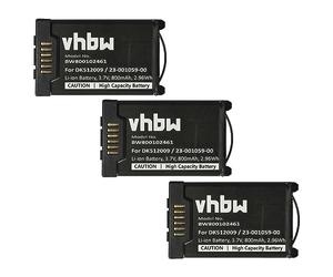 vhbw 3X Batterie Compatible avec Mitel 612d, 622d, 632d, 620d, 622dt, 610d, 612dt, 630d, 600d téléphone Fixe sans Fil (800mAh, 3,7V, Li-ION)