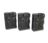 vhbw 3x Batterie compatible avec Nikon D900, DSLR D700, D70s, D90, D80 appareil photo (2000mAh, 7,2V, Li-ion), puce d'information