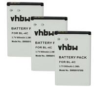 vhbw 3X Batterie Compatible avec Olympia Viva Plus téléphone Portable (900mAh, 3,7V, Li-ION)