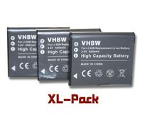 vhbw 3x Batterie compatible avec Olympus SP-720UZ, SP-810UZ, SZ-11, SH-25MR, SZ-14, SZ-15, SP-800UZ, SZ-10 appareil photo (600mAh, 3,7V, Li-ion)