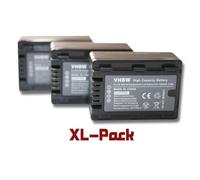 vhbw 3x Batterie compatible avec Panasonic HC-V10, HC-V100, HC-V100EG-K caméra vidéo caméscope (1600mAh, 3,6V, Li-ion) avec puce d'information