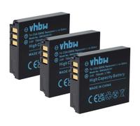 vhbw 3x Batterie compatible avec Panasonic Lumix DMC-FX9, DMC-FX8, DMC-FX50, DMC-LX1, DMC-LX2, DMC-FX3 appareil photo (750mAh, 3,6V, Li-ion)