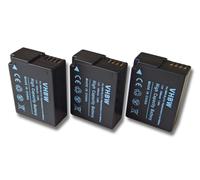 vhbw 3x Batterie compatible avec Panasonic Lumix DMC-G5K, DMC-FZ300, DMC-FZ330, DMC-G5 appareil photo (1000mAh, 7,2V, Li-ion), puce d'information