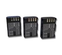 vhbw 3x Batterie compatible avec Panasonic Lumix DMC-G9, DC-GH5, DC-GH5M, DC-GH5L, DMC-GH3, DMC-GH3A appareil photo (2000mAh, 7,2V, Li-ion)