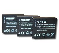 vhbw 3x Batterie compatible avec Panasonic Lumix DMC-GX80H, DMC-GX80K, DMC-GX85, DMC-GX7K, DMC-GX80W, DMC-GX80 appareil photo (750mAh, 7,2V, Li-ion)