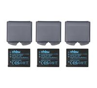vhbw 3x Batterie compatible avec Panasonic Lumix DMC-TZ5, DMC-TZ50 appareil photo (650mAh, 3,6V, Li-ion)