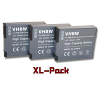 vhbw 3x Batterie compatible avec Panasonic Lumix DMC-TZ56, DMC-TZ40, DMC-TZ41, DMC-FT5, DMC-TS5, DMC-FT7 appareil photo (900mAh, 3,6V, Li-ion)