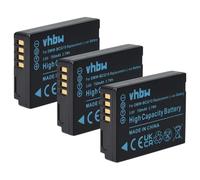 vhbw 3x Batterie compatible avec Panasonic Lumix DMC-TZ7, DMC-TZ6, DMC-TZ31, DMC-TZ36, DMC-TZ8, DMC-TZ30 appareil photo (750mAh, 3,6V, Li-ion)