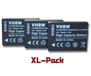 vhbw 3x Batterie compatible avec Panasonic Lumix DMC-TZ7, DMC-TZ6, DMC-TZ31, DMC-TZ36, DMC-TZ8, DMC-TZ30 appareil photo (750mAh, 3,6V, Li-ion)