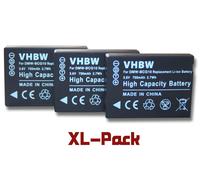 vhbw 3x Batterie compatible avec Panasonic Lumix DMC-ZS6, DMC-ZS15, DMC-ZS10, DMC-TZ9, DMC-ZS8, DMC-ZS20 appareil photo (750mAh, 3,6V, Li-ion)