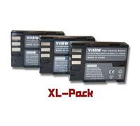 vhbw 3x Batterie compatible avec Pentax K-01, K-3, K-5, K-1 Mark II, K-3 Mark III Monochrome, K-3 Mark III appareil photo (1300mAh, 7,2V, Li-ion)
