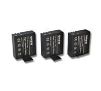 vhbw 3x Batterie compatible avec Qumox SJ6000, SJ5000 WiFi, SJ4000 WiFi, SJ5000 caméra vidéo caméscope (900mAh, 3,7V, Li-ion) avec puce d'information