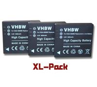 vhbw 3x Batterie compatible avec Ricoh Caplio R7, R6, R10, R8, CX2, CX1 appareil photo (600mAh, 3,6V, Li-ion)