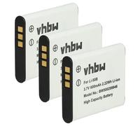 vhbw 3X Batterie Compatible avec Ricoh WG-5 GPS, WG50, WG-50, WG-4 GPS, WG-4, WG-6, WG-70, WG-20, WG-60 Appareil Photo (600mAh, 3,6V, Li-ION)