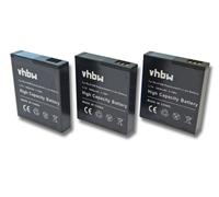 vhbw 3x Batterie compatible avec Rollei Actioncam 230, 410, 240, 400 caméra vidéo caméscope (1000mAh, 3,7V, Li-ion)