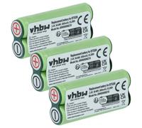 vhbw 3x Batterie compatible avec Rowenta TN5140, TN5120F0 / 3M0, TN5140F0 / 3M0, TN5140F0 rasoir tondeuse électrique (800mAh, 2,4V, NiMH)