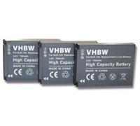 vhbw 3x Batterie compatible avec Samsung WB151F, WB200F, WB152F, WB151, WB150F, WB150, SL720, TL9, SL820, SL620 appareil photo (700mAh, 3,6V, Li-ion)